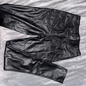 Black leather jeans
